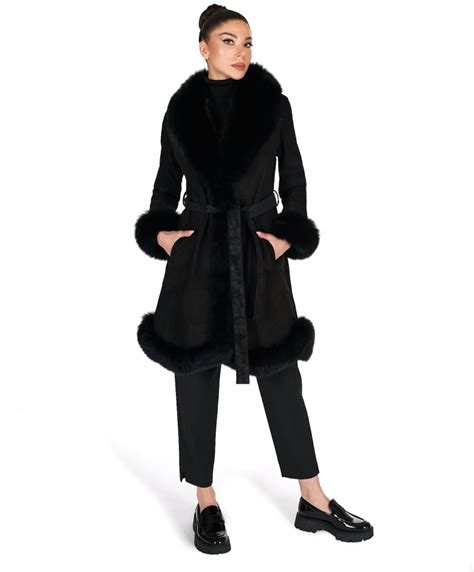 cappotto montone donna nero|More.